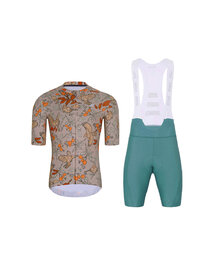 HOLOKOLO Cycling short sleeve jersey and shorts - SPARROVER - blue/brown